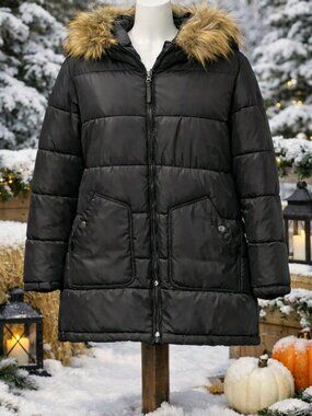.  Maralyn & Me Puffer Coat Gently Used Size 1X (Fits Like 2X) – Faux Fur Hood
